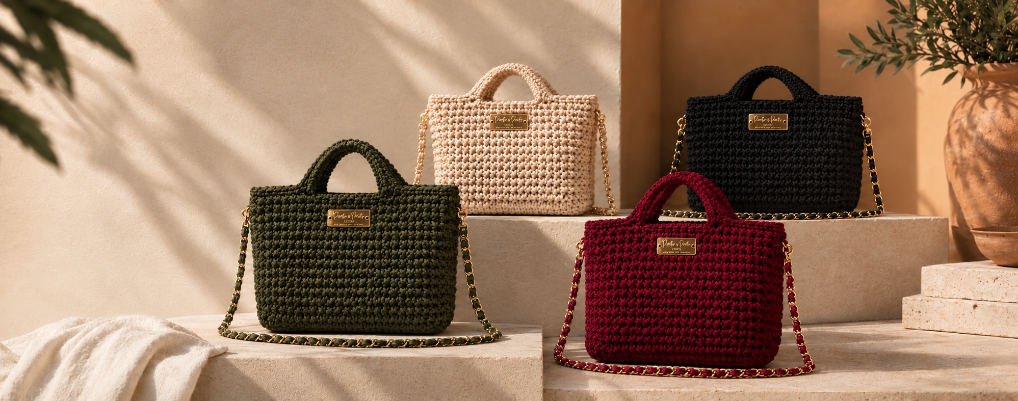 Bolsas artesanais Ponto a Ponto